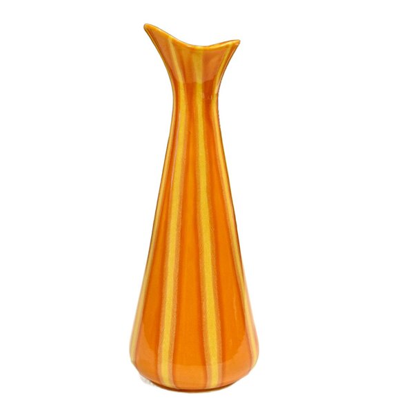 hull Other - Hull Pottery Continental Persimmon Orange Striped Vase Hull #59 Mid-Century 15"